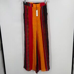 Dress Day Multicolor Striped Wide-Leg Lined Pants Women’s M NWT